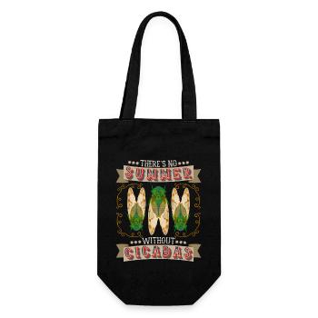 Zikaden, Cicadas, Zikade lustiger Spruch - Geschenkbeutel für Flaschen - Schwarz - Vorne