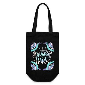 Birthday Girl, Birthday Girl, Typography - Gift Bag for Bottles - black - Front