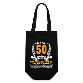 50 Jahre idee mich alt zu nennen 50 Geburtstag - Geschenkbeutel für Flaschen - Schwarz - Vorne