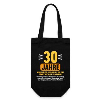 30 Jahre idee mich alt zu nennen 30 Geburtstag - Geschenkbeutel für Flaschen - Schwarz - Vorne