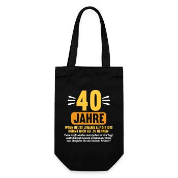 40 Jahre idee mich alt zu nennen 40 Geburtstag - Geschenkbeutel für Flaschen - Schwarz - Vorne