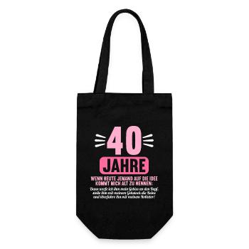 40 Jahre idee mich alt zu nennen 40 Geburtstag - Geschenkbeutel für Flaschen - Schwarz - Vorne