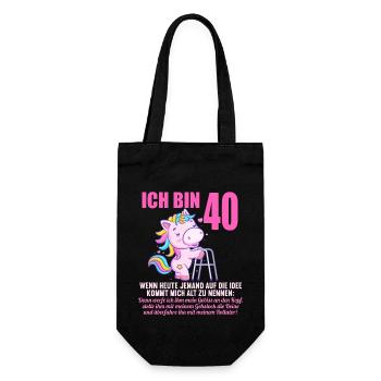 40 Jahre idee mich alt zu nennen 40 Geburtstag - Geschenkbeutel für Flaschen - Schwarz - Vorne