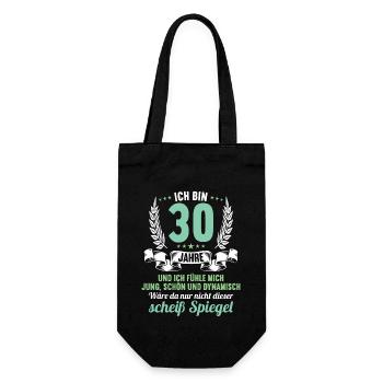30 Jahre Jung Schön Dynamisch 30 Geburtstag - Geschenkbeutel für Flaschen - Schwarz - Vorne