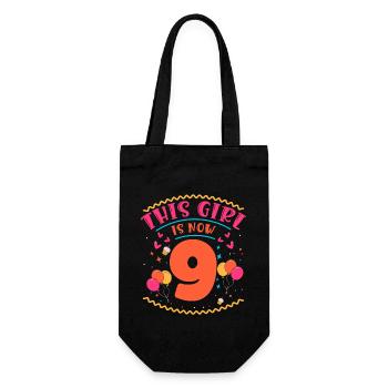 This Girl Is Now 9 | Cupcake Themed - Gift Bag for Bottles - black - Front