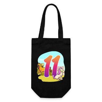 11ème anniversaire Équitation à cheval Thème Onze Fête - Sac à bouteille - noir - Devant