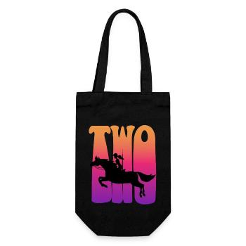 Girl riding, I am 2 years old, children 2. - Gift Bag for Bottles - black - Front