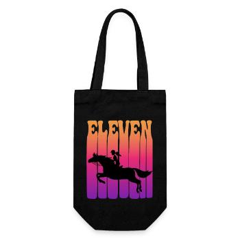 Girl riding, I am 11 years old, children 11. - Gift Bag for Bottles - black - Front