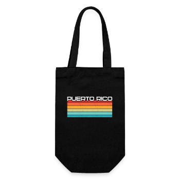 Vintage Urlaub Reise Karibik Puerto Rico - Geschenkbeutel für Flaschen - Schwarz - Vorne