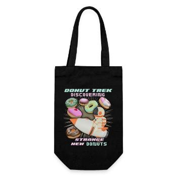Donut trek, donuts in space, funny astronaut - Gift Bag for Bottles - black - Front