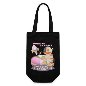 Donut space, donuts in space, funny astronaut - Gift Bag for Bottles - black - Front