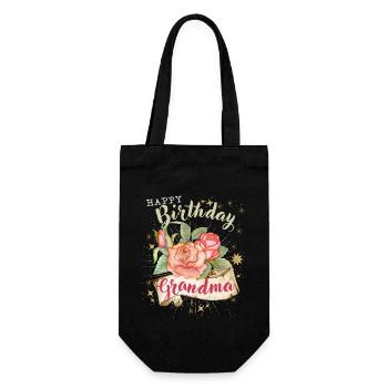 Grandma-Grandma Birthday Vintage-Happy Birthday Grandma - Gift Bag for Bottles - black - Front