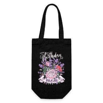 Birthday Happy-Birthday-Mom Mommy-Mommy-Mom - Gift Bag for Bottles - black - Front
