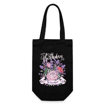 Vintage Style Happy Birthday Grandpa Grandpa Birthday Birthday - Gift Bag for Bottles - black - Front