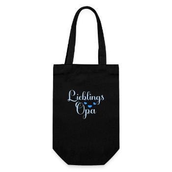 Lieblings Opa Opi Grandpa witziges lustiges Opa - Geschenkbeutel für Flaschen - Schwarz - Vorne