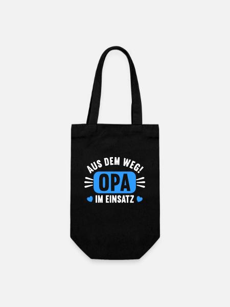Aus dem Weg. Opa im Einsatz. - Geschenkbeutel für Flaschen - Schwarz