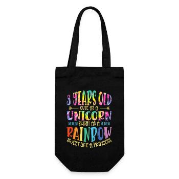 3 Jahre Alt Niedlich Wie Ein Einhorn Hell Wie Ein - Geschenkbeutel für Flaschen - Schwarz - Vorne