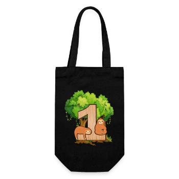 1st birthday | Sloth birthday | Sloth - Gift Bag for Bottles - black - Front