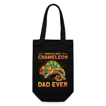 World's best Chameleon Dad ever - Gift Bag for Bottles - black - Front