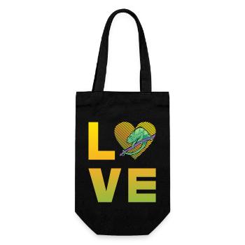 Chameleon Love - Gift Bag for Bottles - black - Front