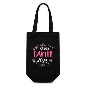 stolze frischgebackene Tante Nichte - Geschenkbeutel für Flaschen - Schwarz - Vorne