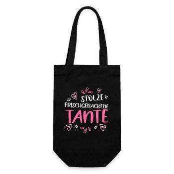 stolze frischgebackene Tante Nichte - Geschenkbeutel für Flaschen - Schwarz - Vorne