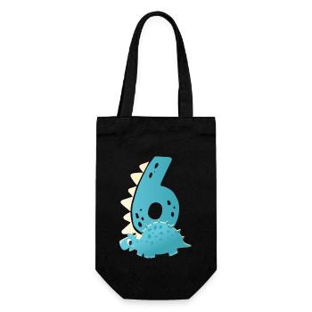 6th birthday | Dinosaur Birthday | - Gift Bag for Bottles - black - Front