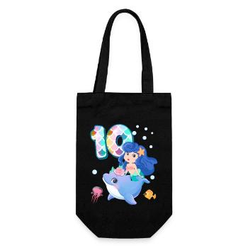 10th birthday | Mermaid Birthday | - Gift Bag for Bottles - black - Front