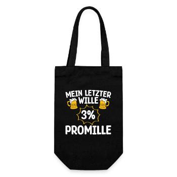 MY LAST WILL 3 PER THOUSAND beer lovers - Gift Bag for Bottles - black - Front