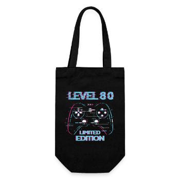 Birthday Level 80 Gaming Limited Edition Gamer - Gift Bag for Bottles - black - Front