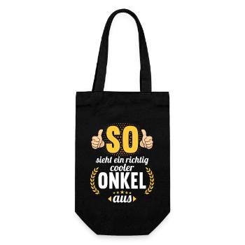 So sieht ein richtig cooler Onkel aus - Geschenkbeutel für Flaschen - Schwarz - Vorne