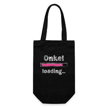 Onkel 2023 loading Nichte Neffe Baby - Geschenkbeutel für Flaschen - Schwarz - Vorne