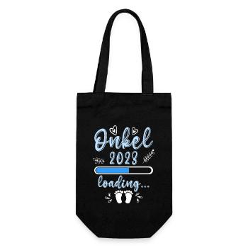Onkel 2023 loading Nichte Neffe Baby - Geschenkbeutel für Flaschen - Schwarz - Vorne