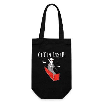 Get In Loser, Vampir-monster Im Sarg - Geschenkbeutel für Flaschen - Schwarz - Vorne