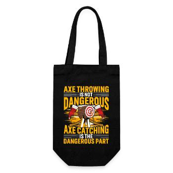Axe Throwing is not dangerous Axe catching is the - Geschenkbeutel für Flaschen - Schwarz - Vorne