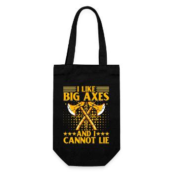 I like Big Axes and cannot lie - Geschenkbeutel für Flaschen - Schwarz - Vorne