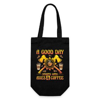 A good day starts with Axes and Coffee - Gift Bag for Bottles - black - Front