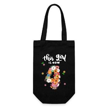 Cette fille est maintenant 4 fleurs colorées 4. - Sac à bouteille - noir - Devant