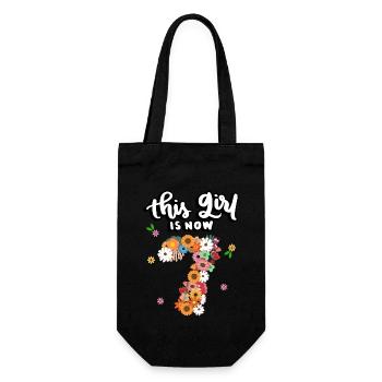 Cette fille est maintenant 7 fleurs colorées 7. - Sac à bouteille - noir - Devant