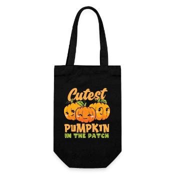 Niedlichster Kürbis Im Patch Halloween Kostüm - Geschenkbeutel für Flaschen - Schwarz - Vorne