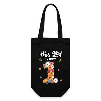 Cette fille a maintenant 1 ans, Colorful Flowers 1. - Sac à bouteille - noir - Devant