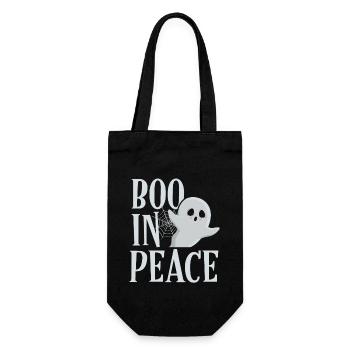 Boo In Peace Scary Horror Specter Ghost Halloween - Geschenkbeutel für Flaschen - Schwarz - Vorne