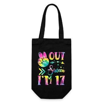 Frieden Aus Sechzehn Ich Bin 17 | Krawatte Färben - Geschenkbeutel für Flaschen - Schwarz - Vorne