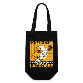 I'd rather be playing Lacrosse - Geschenkbeutel für Flaschen - Schwarz - Vorne