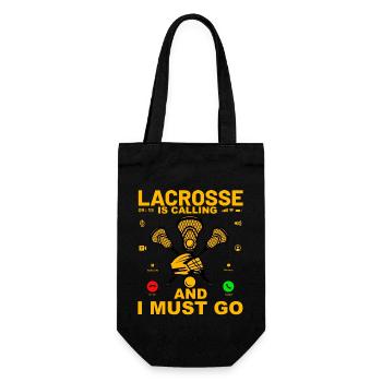 Lacrosse is calling and I must go - Geschenkbeutel für Flaschen - Schwarz - Vorne