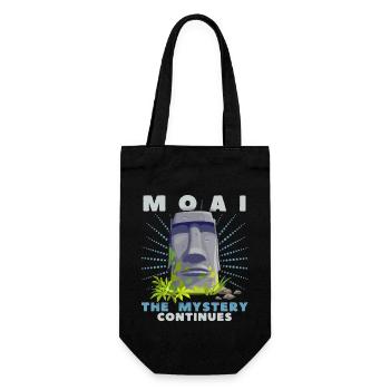 Moai, Steinköpfe, Osterinsel Rapa-Nui - Geschenkbeutel für Flaschen - Schwarz - Vorne
