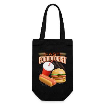 Fast food, hamburger and hot dog funny saying - Gift Bag for Bottles - black - Front