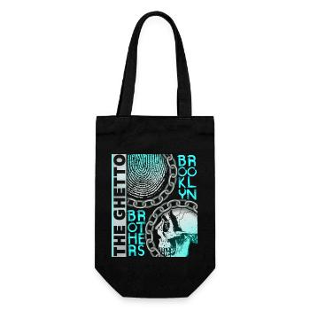 Vintage Design New York Brooklyn with Skull - Gift Bag for Bottles - black - Front