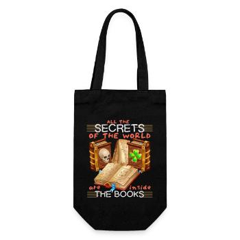 Books, book, bookworm bookworm funny saying - Gift Bag for Bottles - black - Front
