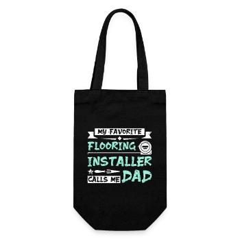 My favorite flooring installer calls me dad - Geschenkbeutel für Flaschen - Schwarz - Vorne